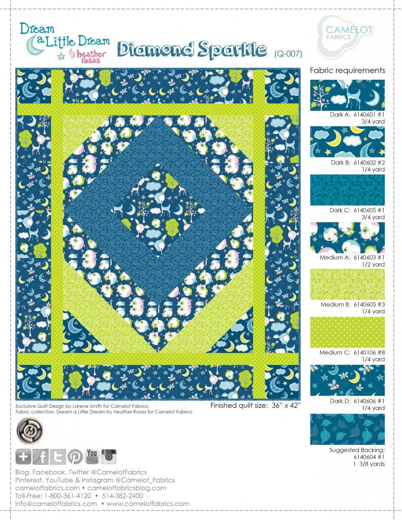 Camelot Fabrics: Diamond Sparkle Quilt by The Quilted Button