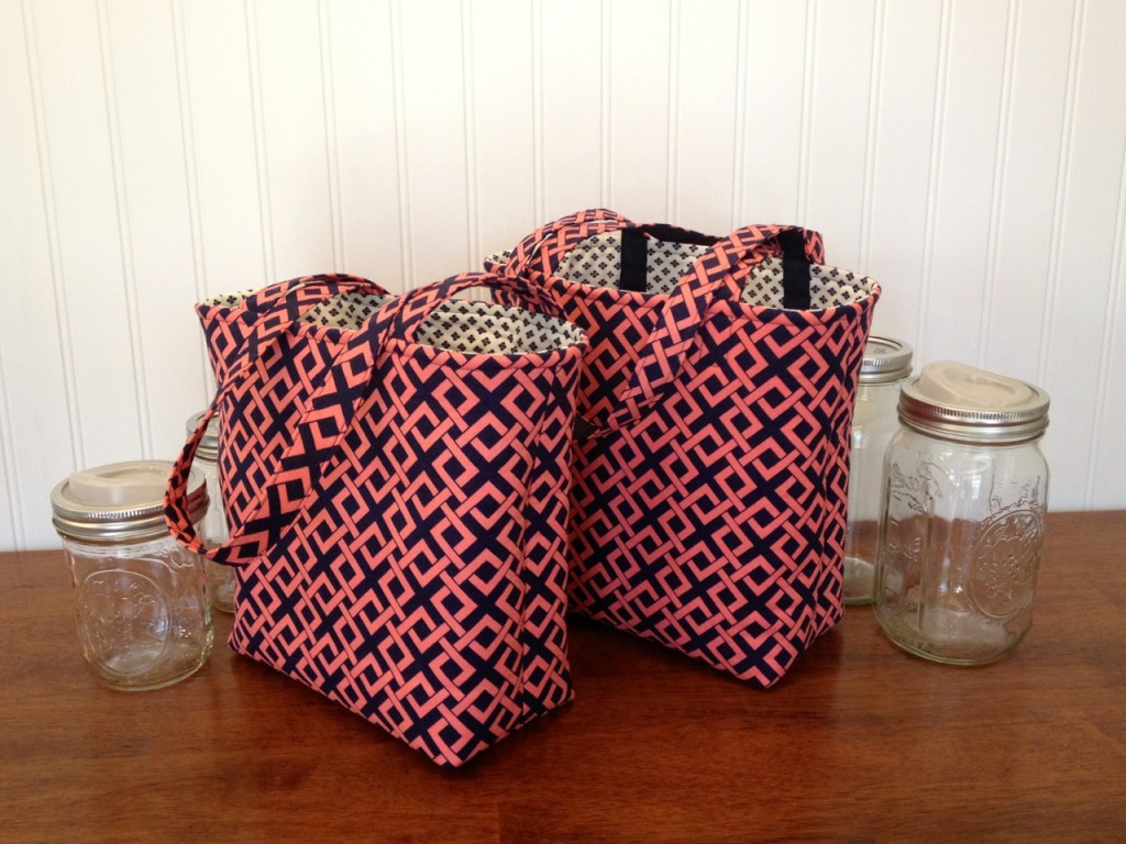 A Tiny Forest Mason Jar Bag using Iconic by Camelot Fabrics