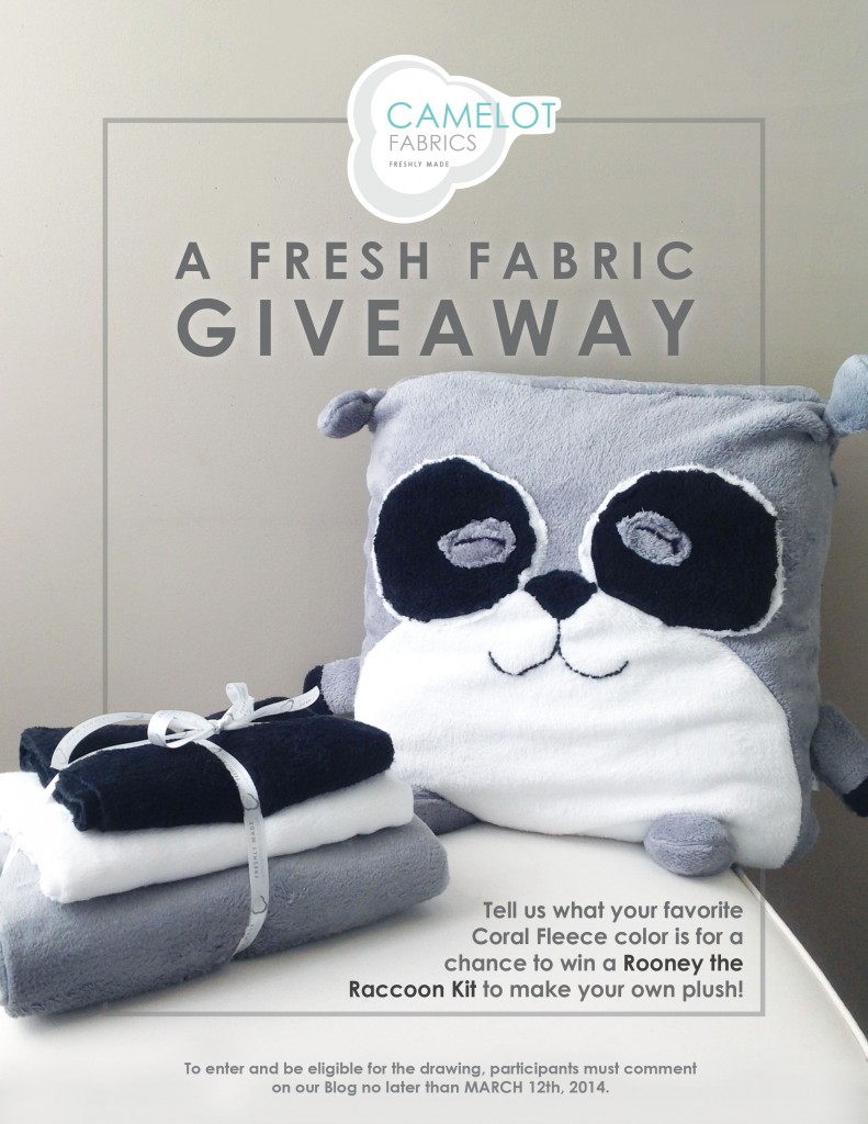 Camelot Fabrics Roonie the Racoon Kit Giveaway